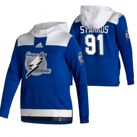 Miesten NHL Tampa Bay Lightning Steven Stamkos 91 2020-2021 Reverse Retro Pullover Hooded Sweatshirt